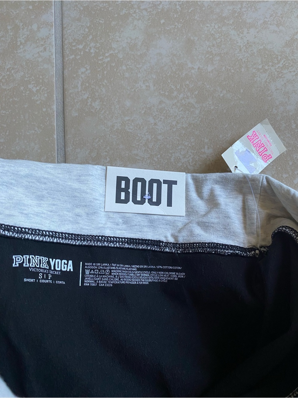 Victoria secret PINK NWT black foldover bootcut yoga pants - Picture 11 of 13